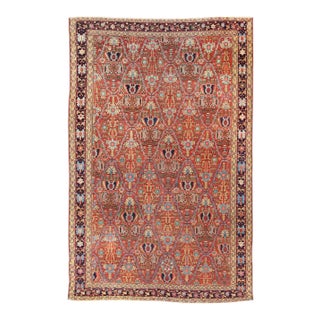 Antique 19th Century Persian Malayer Rug in All Over Geometric Design 7'6 X 11'2 For Sale