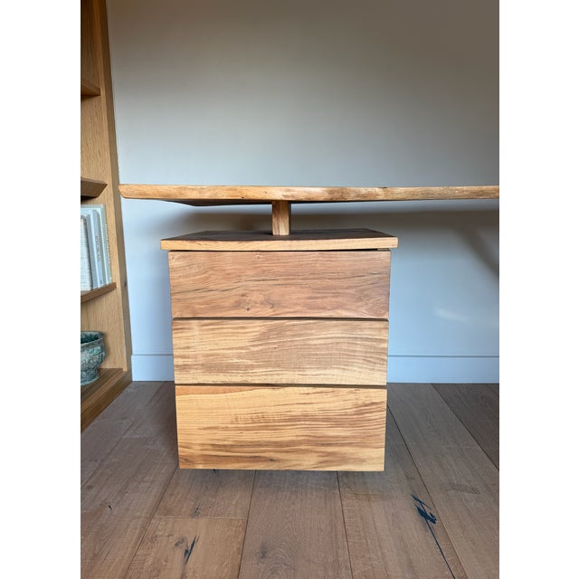 Wood Vintage Oak Live Edge Desk, 2010s For Sale - Image 7 of 12