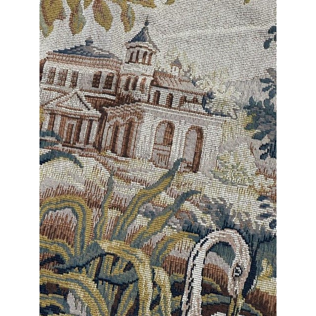 Textile Vintage French Jacquard The Lignon Tapestry in the style of Aubusson, 1970s For Sale - Image 7 of 18