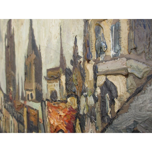 "Rouen La Rue De L'epicerie"by Pierre Jean Dumont Painting Circa 1920s