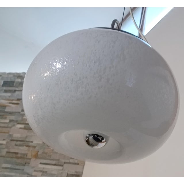 Metal Murano Glass Pendant Lamp attributed to Mazzega, 1970s For Sale - Image 7 of 7