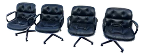 1980s Charles Pollock for Knoll Office Desk Chairs- Set of 4