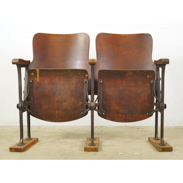Vintage Folding Theater Seats Unit For Sale - Image 10 of 12