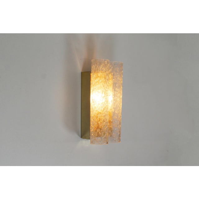 Gold Wall Lamps in Brass Plated Metal and Glass from Doria Leuchten, 1970s, Set of 2 For Sale - Image 8 of 9