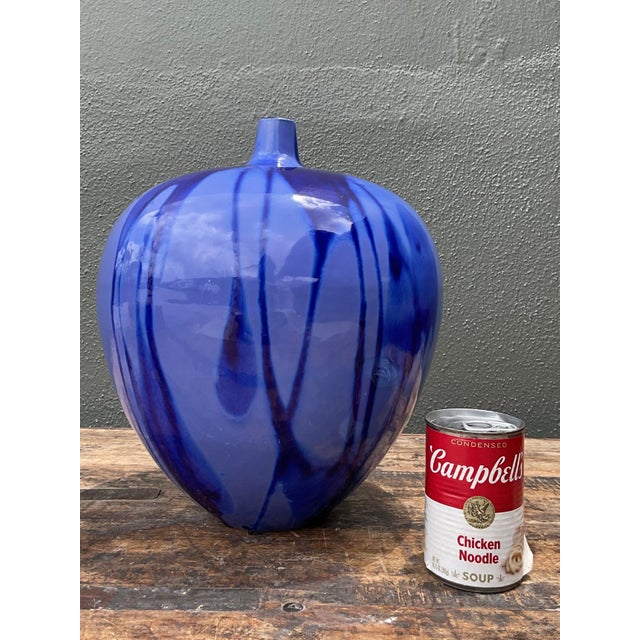 Mid-Century Modern Vintage Drip Glazed Ceramic Vase For Sale - Image 3 of 12