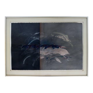 John J. Baughman Landscape Series #9 Abstract Blue Mixed Media Framed For Sale