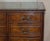 Burr Elm with Green Leather Top Four Drawer Filing Cabinet Part of Office Suite For Sale - Image 6 of 16