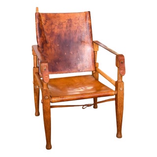 Cognac Leather Safari Chair by by Wilhelm Kienzle, 1950s For Sale