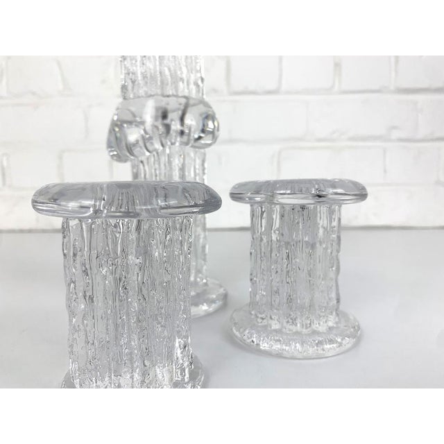 1970s Glass Candlesticks by Göran Wärff for Kosta Boda, Sweden, 1970s, Set of 3 For Sale - Image 5 of 12