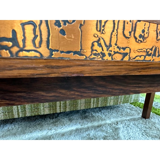 Wood 1960s Petite Rosewood and Copper Console by J. Holmer-Hansen For Sale - Image 7 of 9