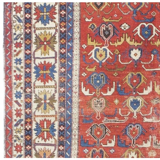 Figurative Antique Caucasian Kuba Rug 3’10” X 5’3" For Sale - Image 3 of 6