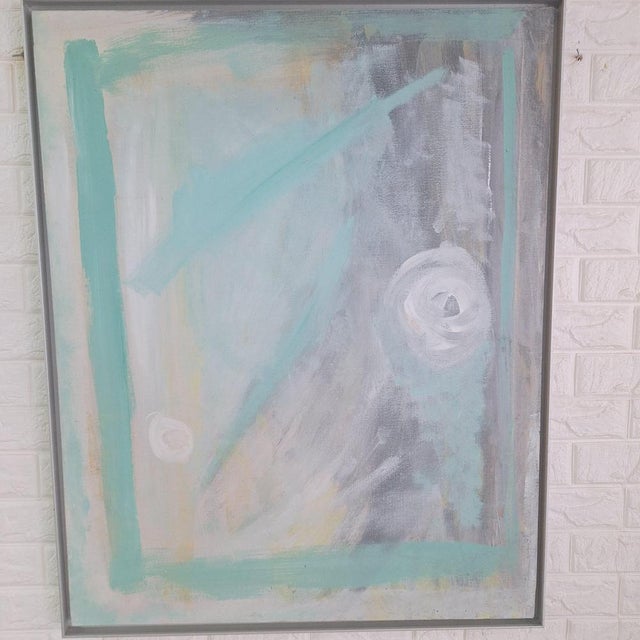 Spanish Postmodern School Artist, Pastel Abstract Composition, Oil Painting, 1990s For Sale - Image 6 of 16