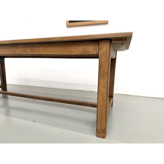 Wood Vintage Farmhouse Dining Table in Oak, 1970s For Sale - Image 7 of 18