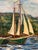 Wood Vintage Signed Maritime Harbor Oil Painting by P. McIsaac For Sale - Image 7 of 10