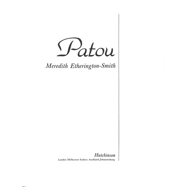 ETHERINGTON-SMITH, Meredith [143] pp. Hutchinson 1983 9 3/4" x 7 5/8" Jean Patou 27 September 1887 – 8 March 1936) was a...