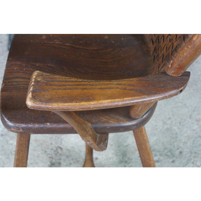 3 Vintage Old Hickory Arts & Crafts Mission Rustic Oak Lodge Paddle Arm Chairs For Sale - Image 13 of 18