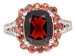 4.81 Carat Garnet Sapphire White Gold Cocktail Ring
