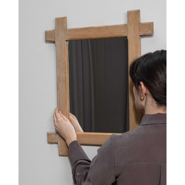 19th Century France Antique White Wood Mirror For Sale In Greensboro - Image 6 of 8