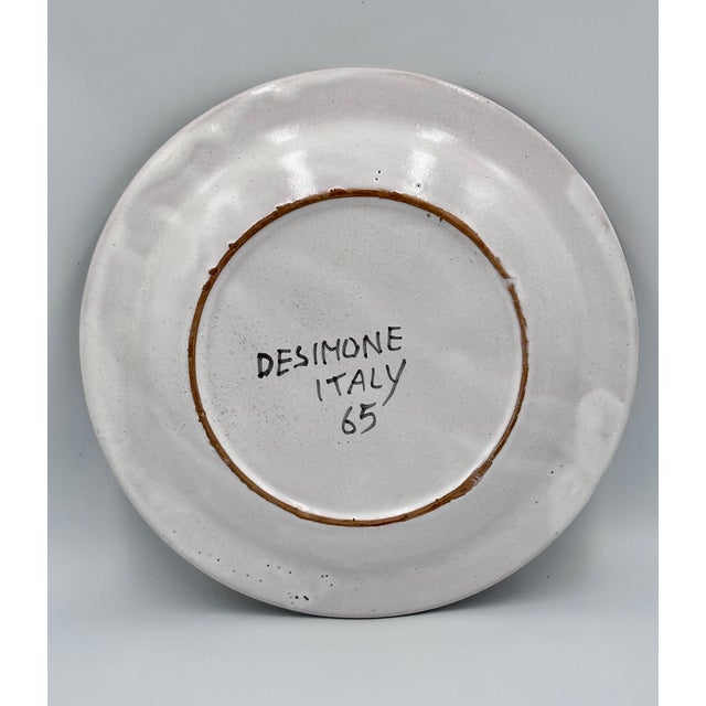 Modern Pasta Bowl Plate by Italian Artist Giovanni DeSimone in the Manner of Picasso #2 For Sale - Image 3 of 5