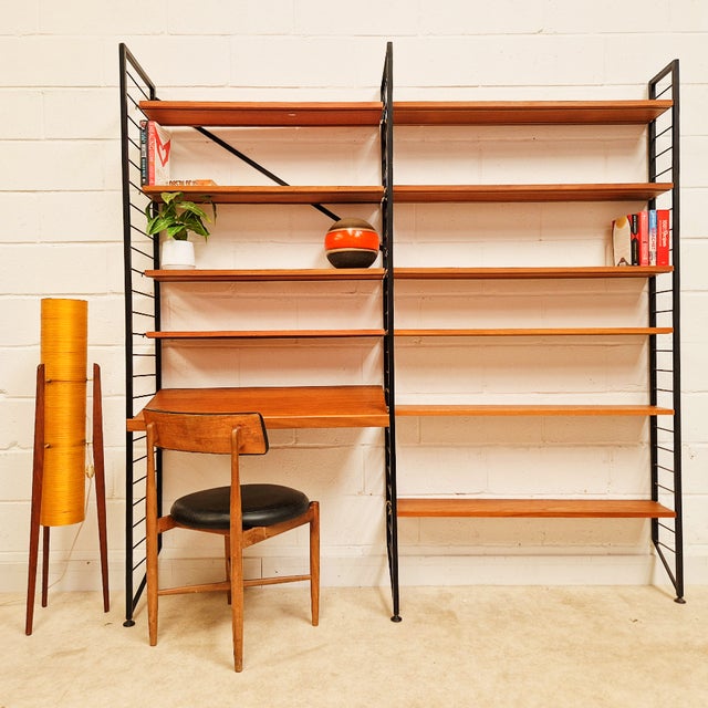 Vintage Danish Two Bay Shelf System by Robert Heal for Heals Staples Ladderax, 1960s For Sale - Image 9 of 9