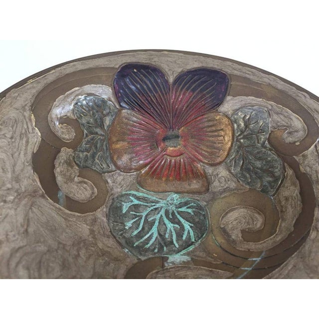 Art Nouveau A. Delbaux Brass Enameled Bowl, Made in France For Sale - Image 4 of 6