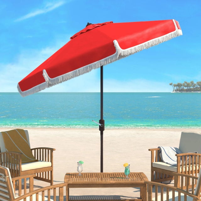 Summer afternoons at Mayfair’s private member’s club inspired this posh eleven foot crank umbrella. Its classic red fabric...