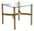Vintage Coffee Table Brass Glass Top, Italy, 1970s For Sale