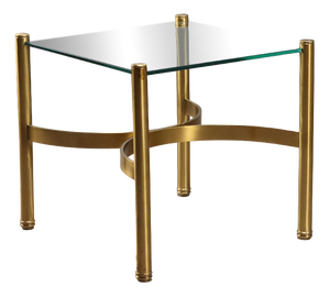 Vintage Coffee Table Brass Glass Top, Italy, 1970s