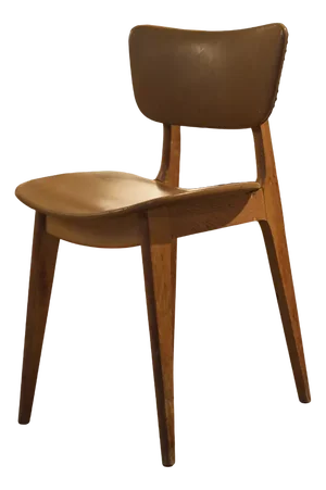 Vintage Leather and Wood Model 6157 Dining Chairs by Roger Landault, 1950s, Set of 3