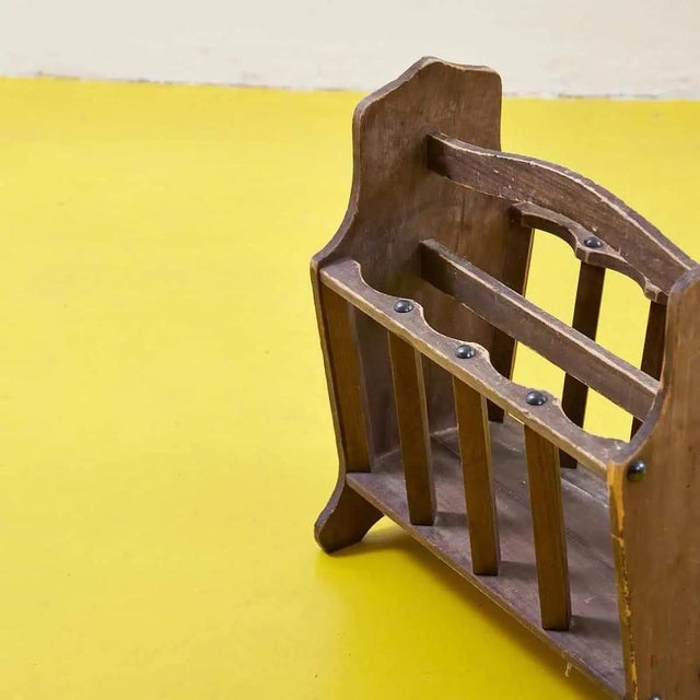 Vintage Wooden Magazine Rack For Sale - Image 3 of 6