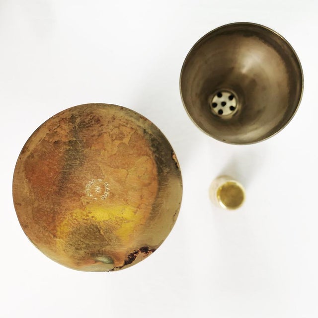 Modernist Brass Shaker, Italy, 1960s For Sale - Image 6 of 14