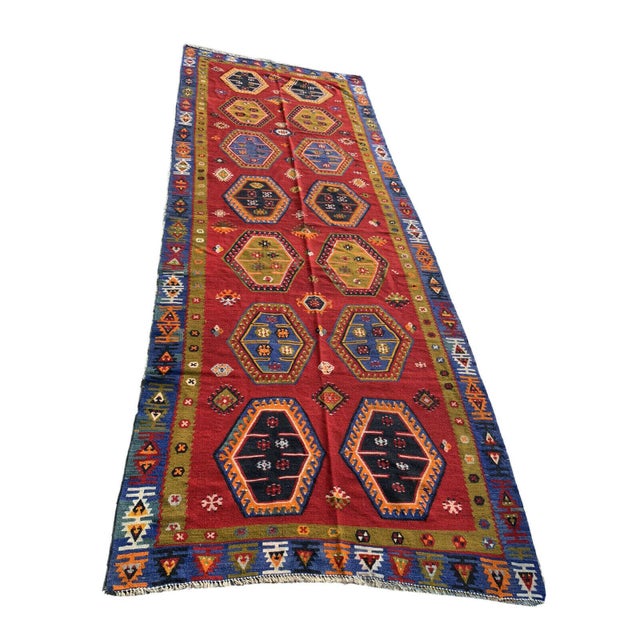 Turkish Sarkisla Kilim Rug, 1940s For Sale - Image 9 of 14