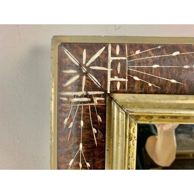 19th Century English Wall Mirror, Faux Tortoiseshell Frame, Giltwood For Sale - Image 4 of 8