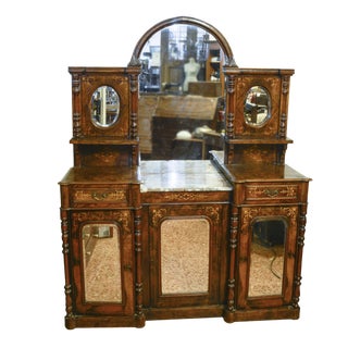 Servant Sideboard in Walnut Inlaid with France Mirror, 1850s For Sale