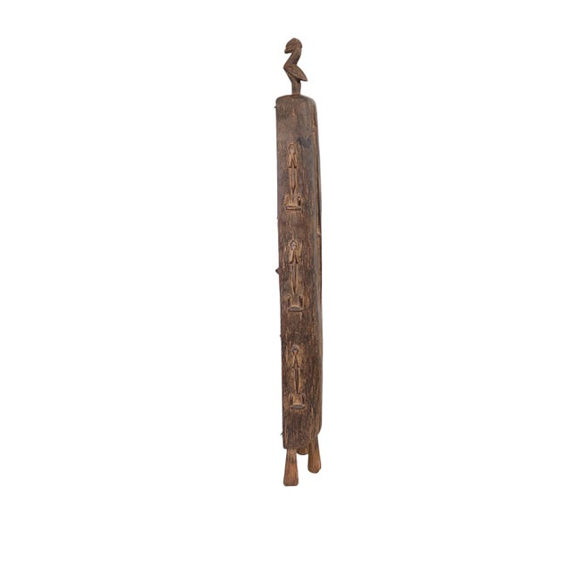 Wood Lg Vintage Unique Dogon Hand Carved Wooden Box Mali 32" H For Sale - Image 7 of 9