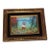 Late 20th Century Fleming Child With Sailboat Painting Enamel on Copper Framed Horizontal For Sale