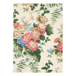 Sample - Schumacher Wycombe Park Wallcovering in Red & Blue For Sale
