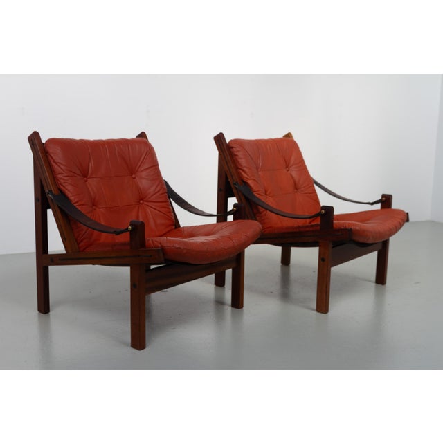 1970s Norwegian Hunter Easy Chairs by Torbjørn Afdal for Bruksbo, 1970s, Set of 2 For Sale - Image 5 of 18
