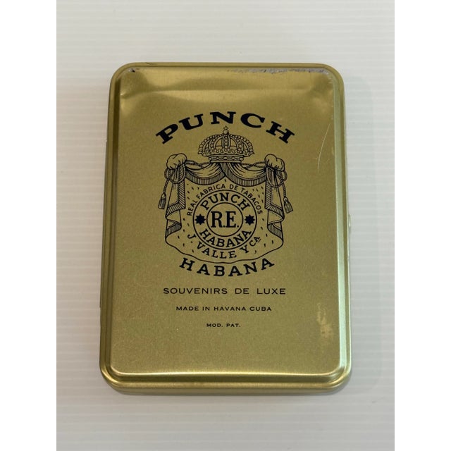 Mid 20th Century Vintage Punch Habana Cigar Tin Souvenirs De Luxe Made in Havana Cuba Pre-Embargo For Sale - Image 5 of 8