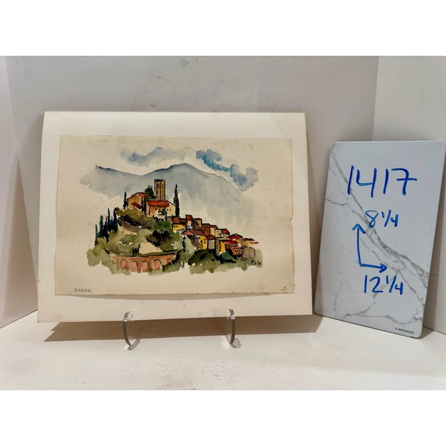 Henry Emil Salloch Original Watercolor on Paper Barga, Italy. 1970. For Sale In Atlanta - Image 6 of 6