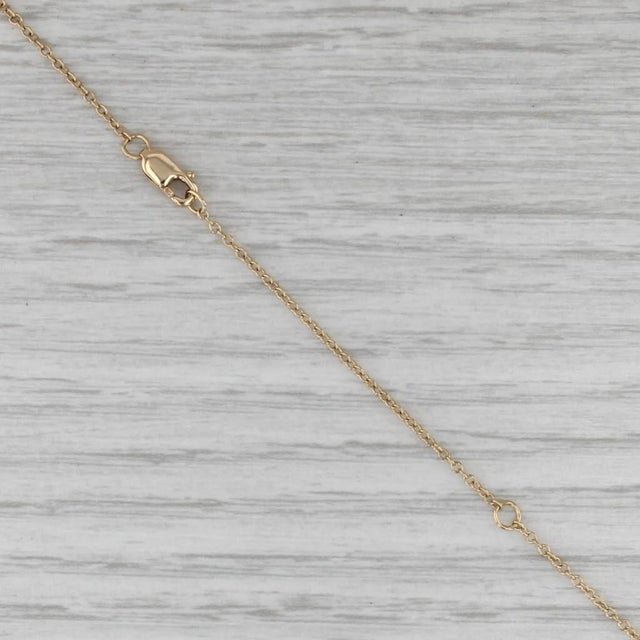 0.16ctw Diamond Button Pendant Necklace 18k Yellow Gold 20-22" Cable Chain For Sale In Greensboro - Image 6 of 6