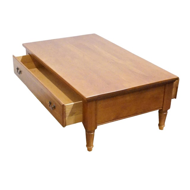 Keller Furniture Solid Oak Country French 50" Double Sided Accent Coffee Table For Sale - Image 10 of 13