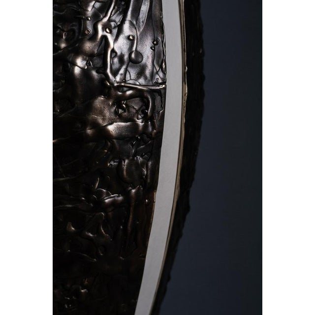 Gravity sconce in white cast bronze by william guillon hand sculpted, dated and signed dimensions: d 14 x w 18 x h 45 cm...