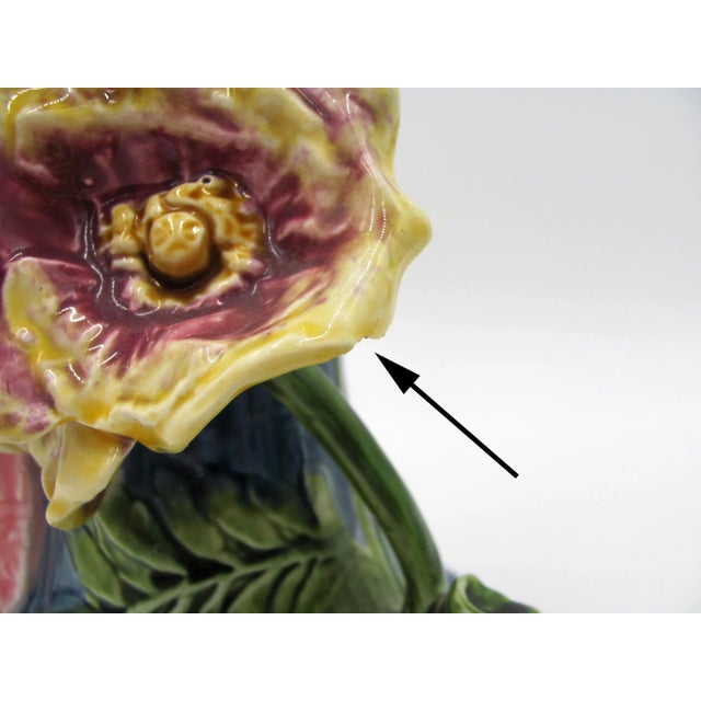 Antique Majolica Art Nouveau Figural Dutch Girl Boy Vases - a Pair For Sale - Image 12 of 13