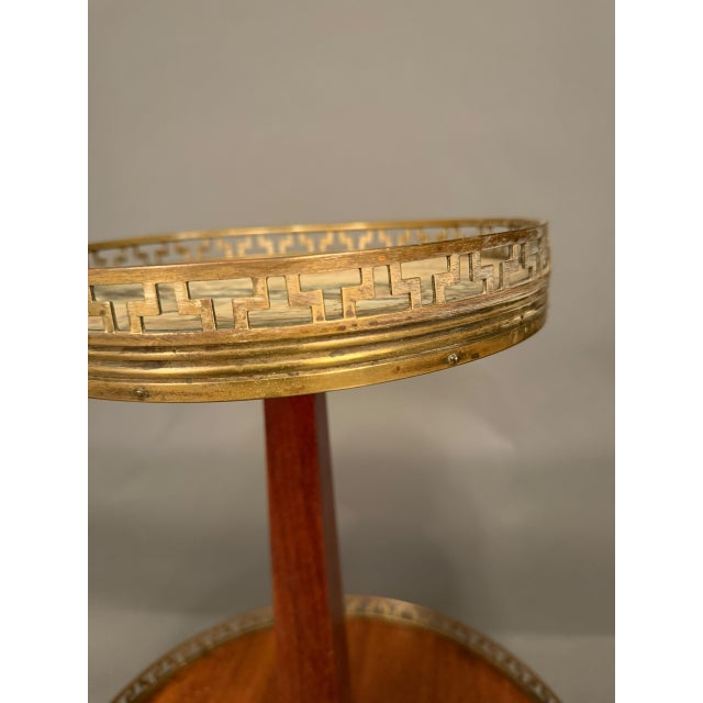 French Neoclassical Style Mahogany Side Table With Marble Top, Circa 1890 For Sale - Image 10 of 15