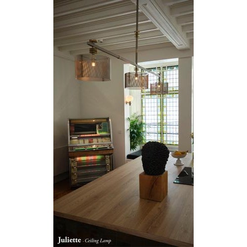 Metal Juliette Hanging Lamp in Brass with Steel and Aluminium by Studio Marine Breynaert For Sale - Image 7 of 8