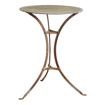 Vintage French Iron Cafe Bistro Table, 1920s For Sale