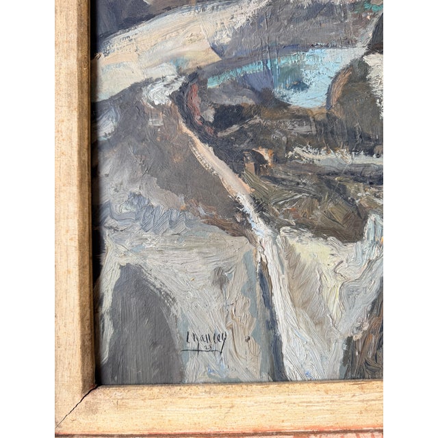 Paper Painting "Two Eggs and One Soft-Boiled Egg," Oil on Cardboard, Signed Leon Nancey (1893-1972), France For Sale - Image 7 of 7