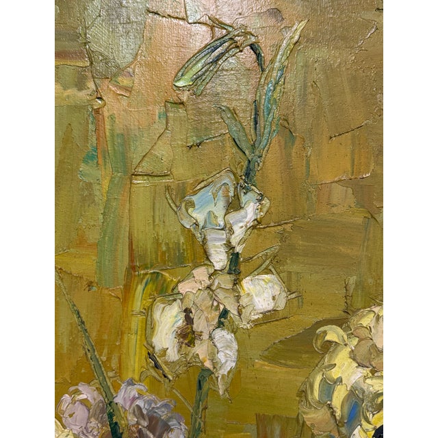 Late 20th Century Mary Malcolm-Kluge “Fleurs” Signed Oil on Canvas Floral Still Life Painting For Sale - Image 5 of 12