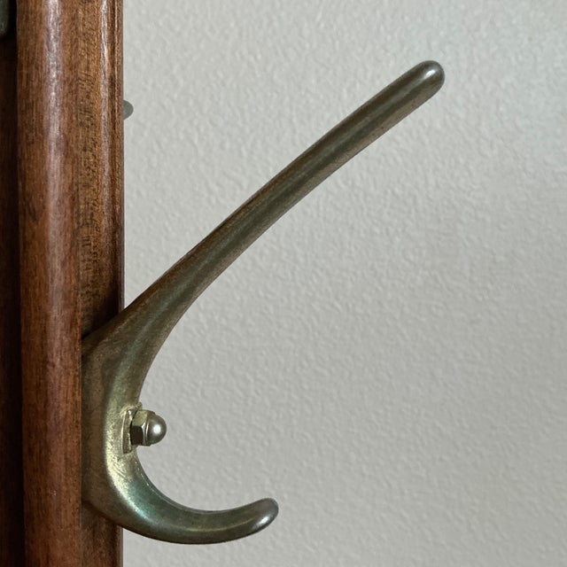 Brown Vintage Solid Wood Coat/Hat Rack For Sale - Image 8 of 10